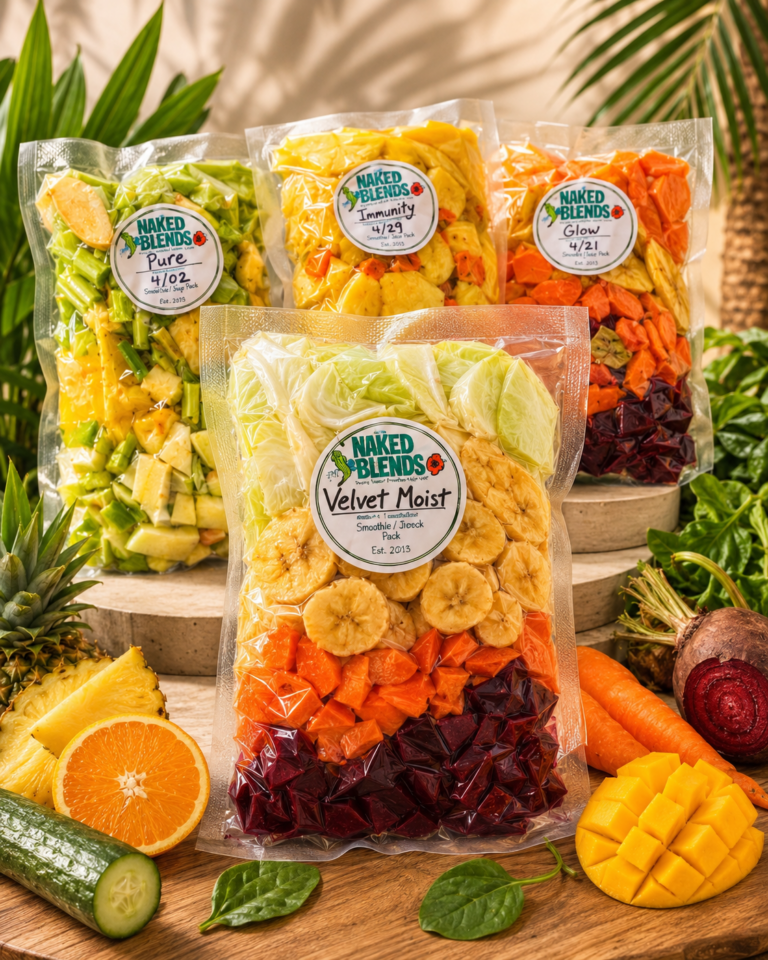 healthy food playa del carmen - fresh tropical smoothie packs by Naked Blends