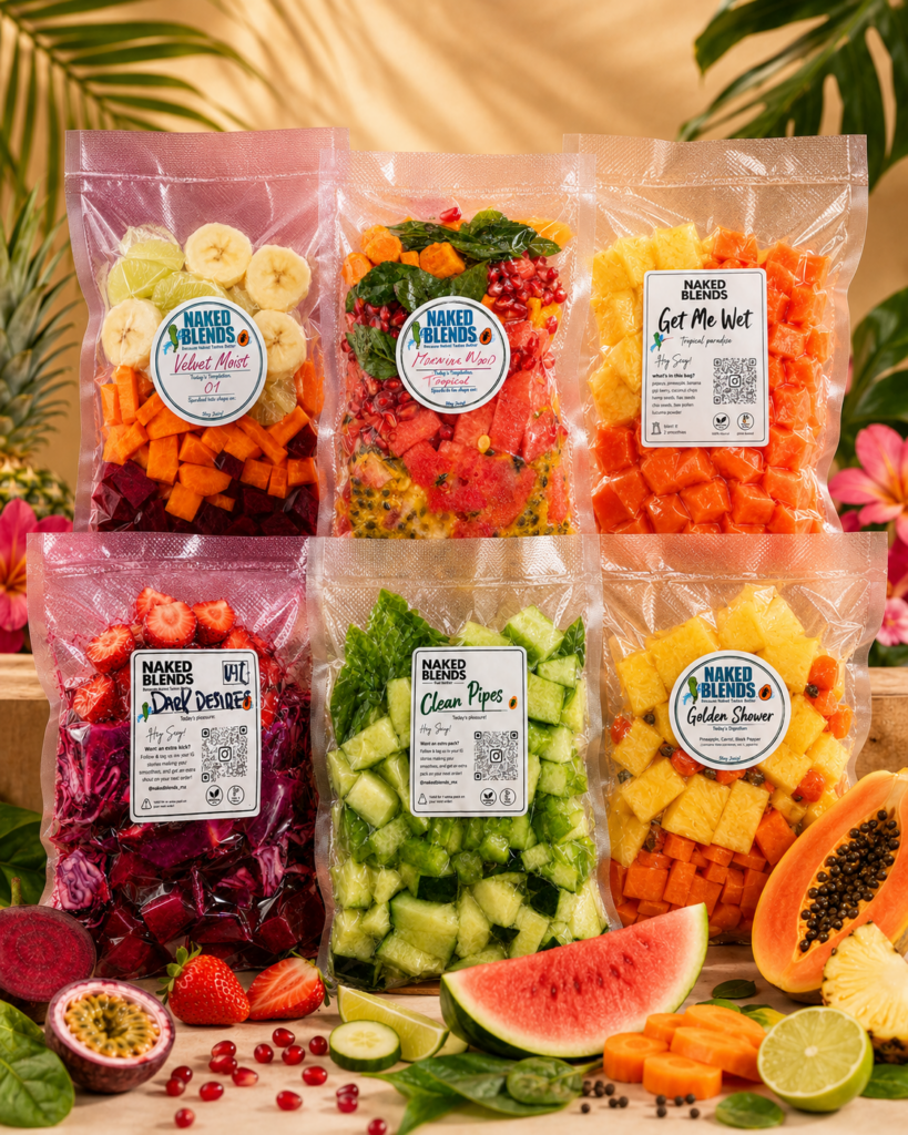 healthy food playa del carmen - Naked Blends fresh smoothie packs